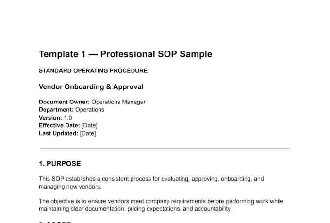 write professional business documents and sops